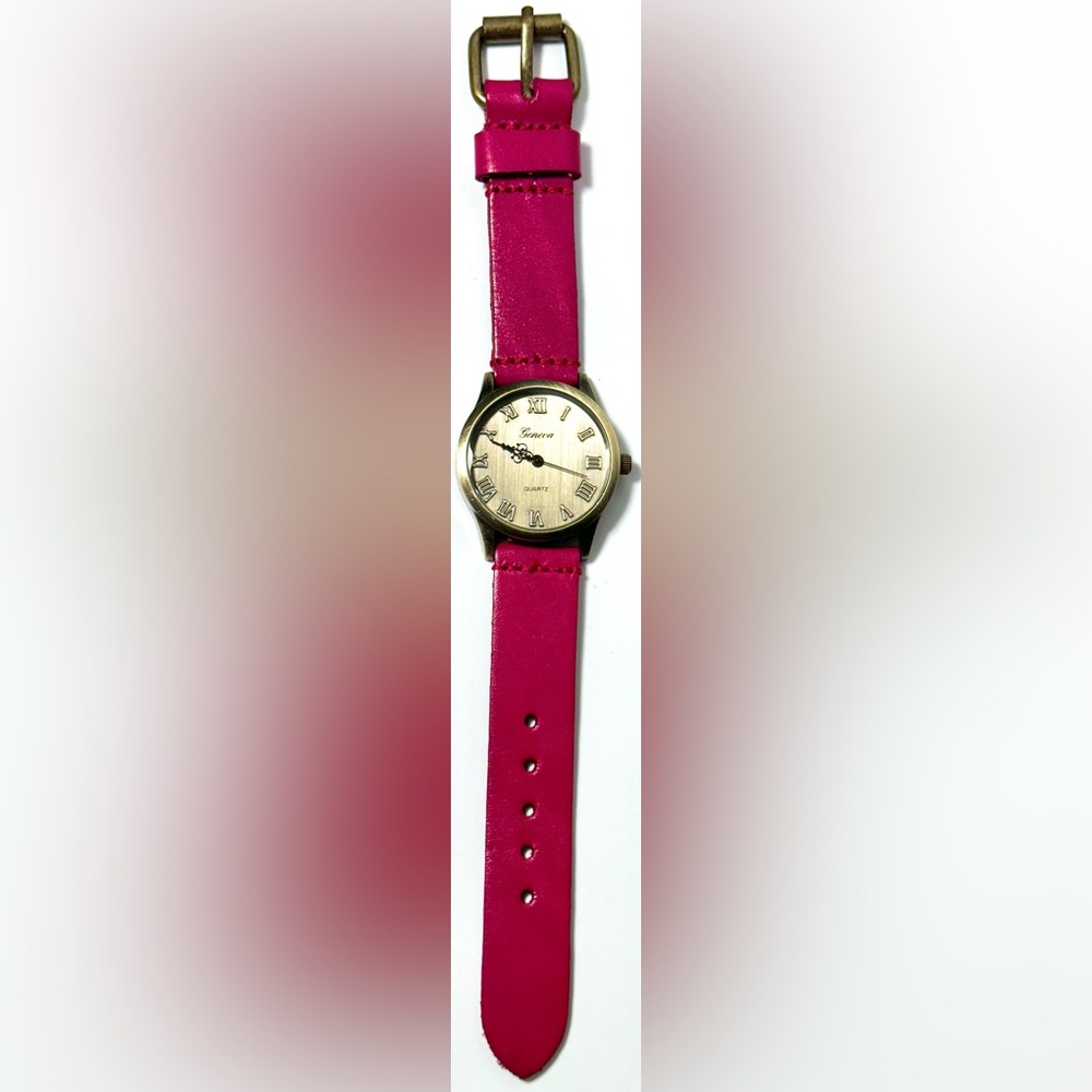 NEW Women’s 38mm Brass and Pink Geneva Watch